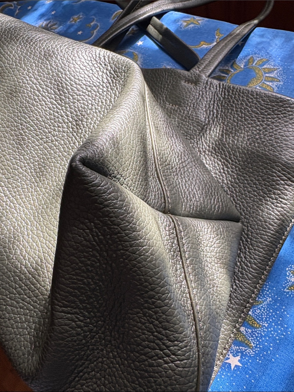 Cuyana Dark Green Leather Crossbody Tote - Picture 6 of 7